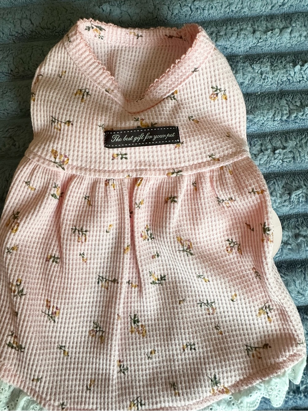 Pink Floral Lace-Trim Kids One-Piece